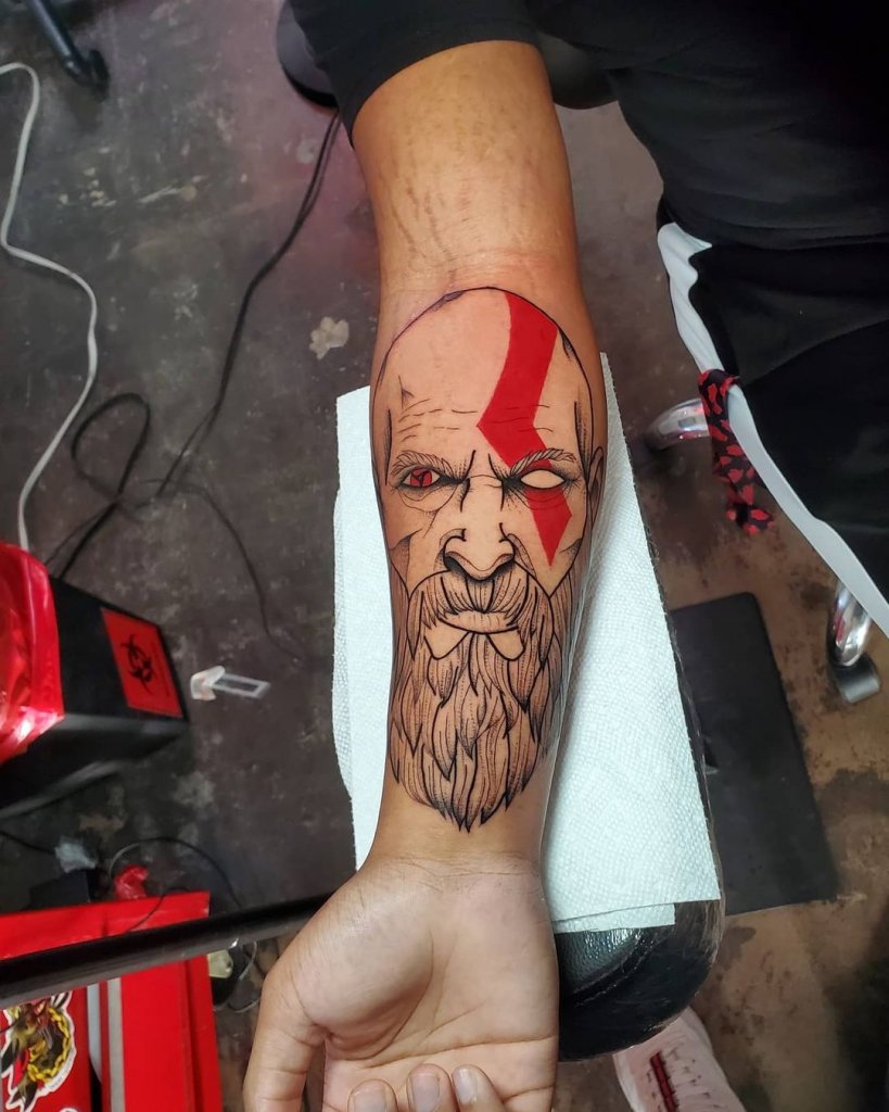 Forearm Red Tattoo Designs For Men