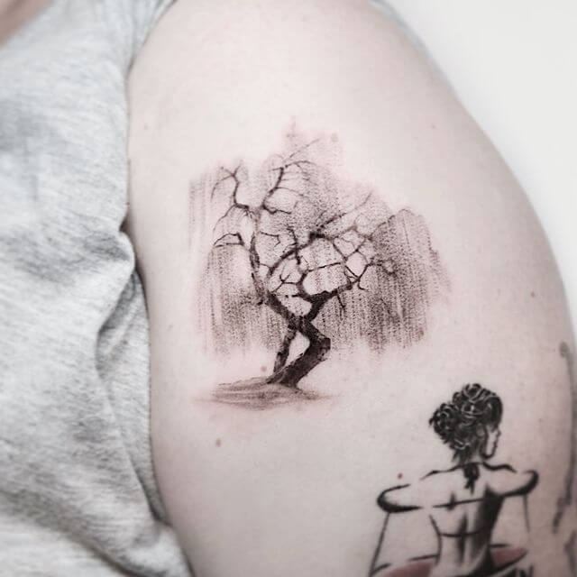 Large Shoulder Tree Tattoos For Men
