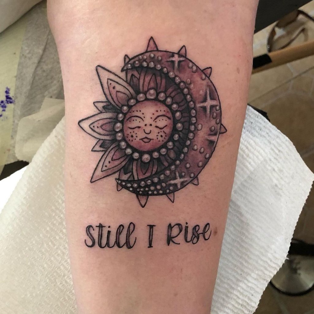 Moon & Flower Inspired Still I Rise Tattoo