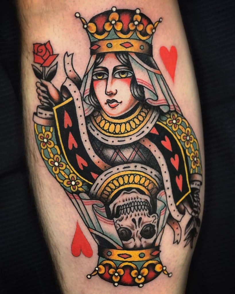 Red Queen Of Hearts Tattoo Idea