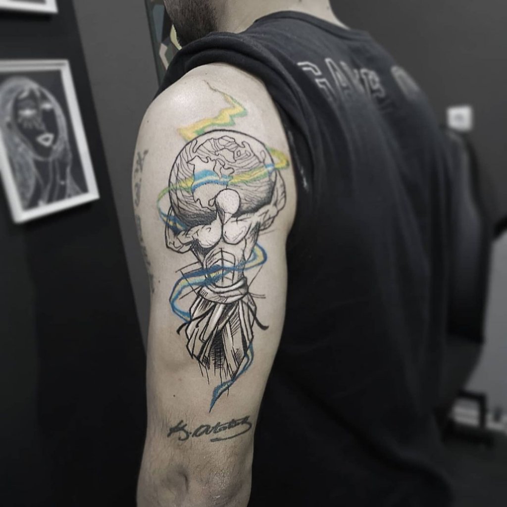 Shoulder Greek Mythology Sisyphus Tattoo 