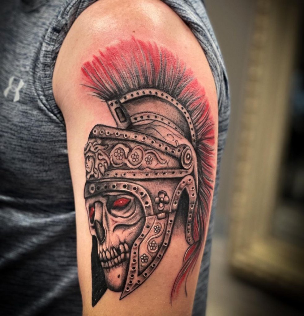 Shoulder Greek Spartan Tattoo