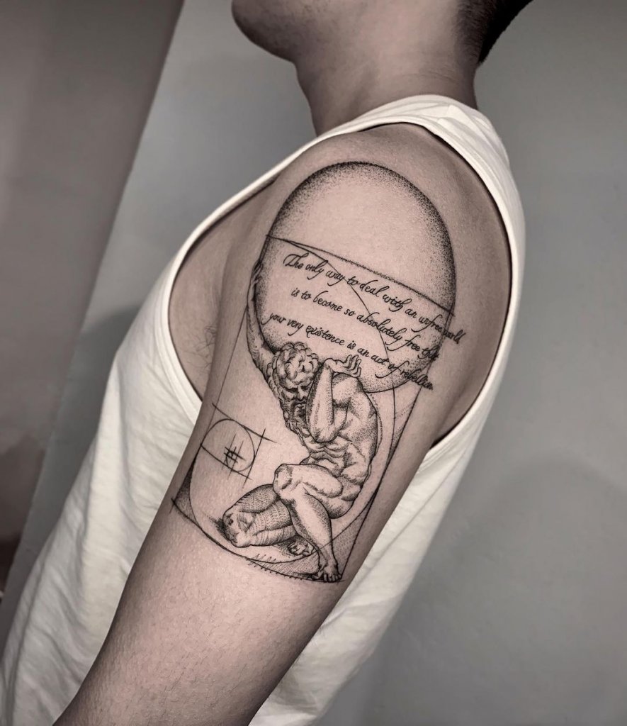 Shoulder Sisyphus Tattoo Greek Mythology