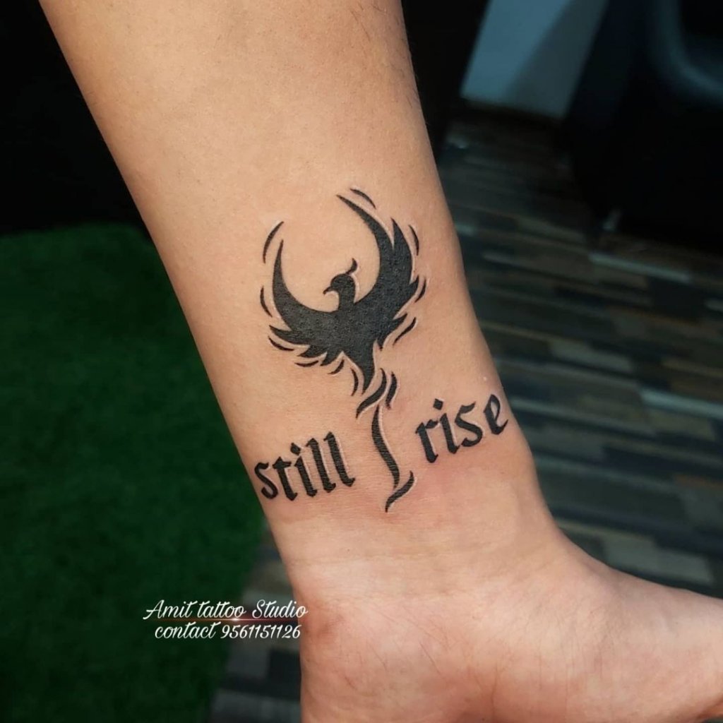 Small Black Bird Inspired Still I Rise Tattoo Outsons