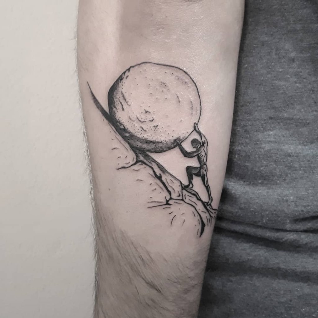 Small Greek Mythology Sisyphus Tattoo