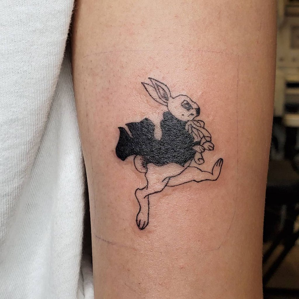 101 Best White Rabbit Tattoo Designs You Need To See! - Outsons