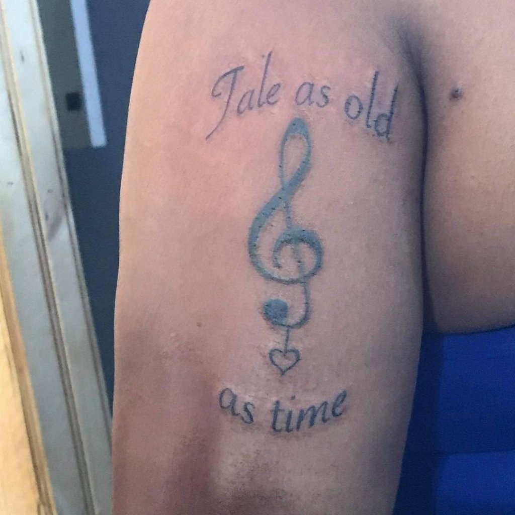 treble clef tattoo