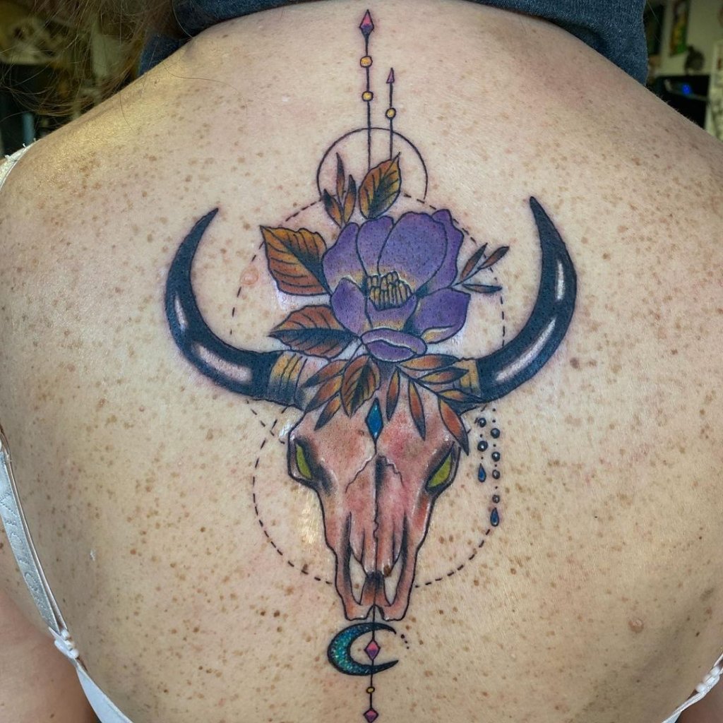 Taurus Bull Skull Tattoo