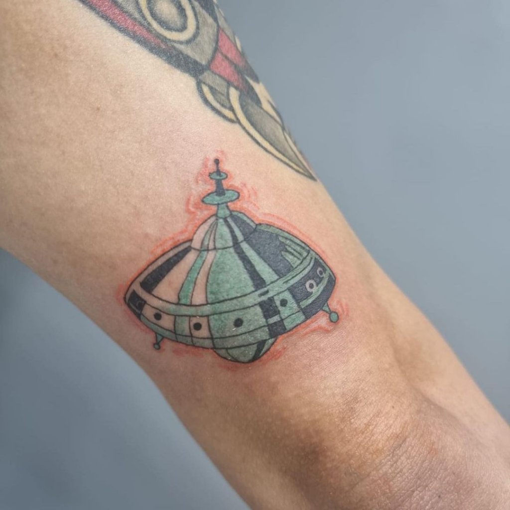 spaceship tattoo