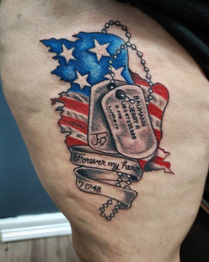American Flag Military Tattoo