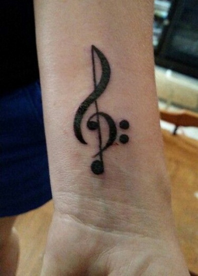 bass clef tattoo