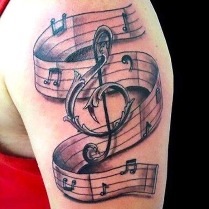 bass clef tattoo
