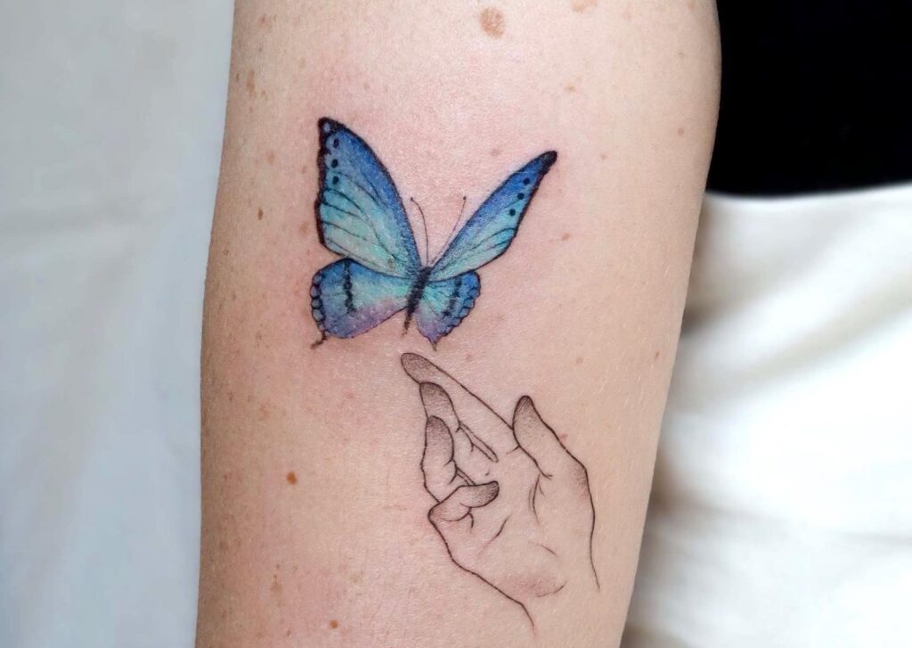 Blue Butterfly Tattoo