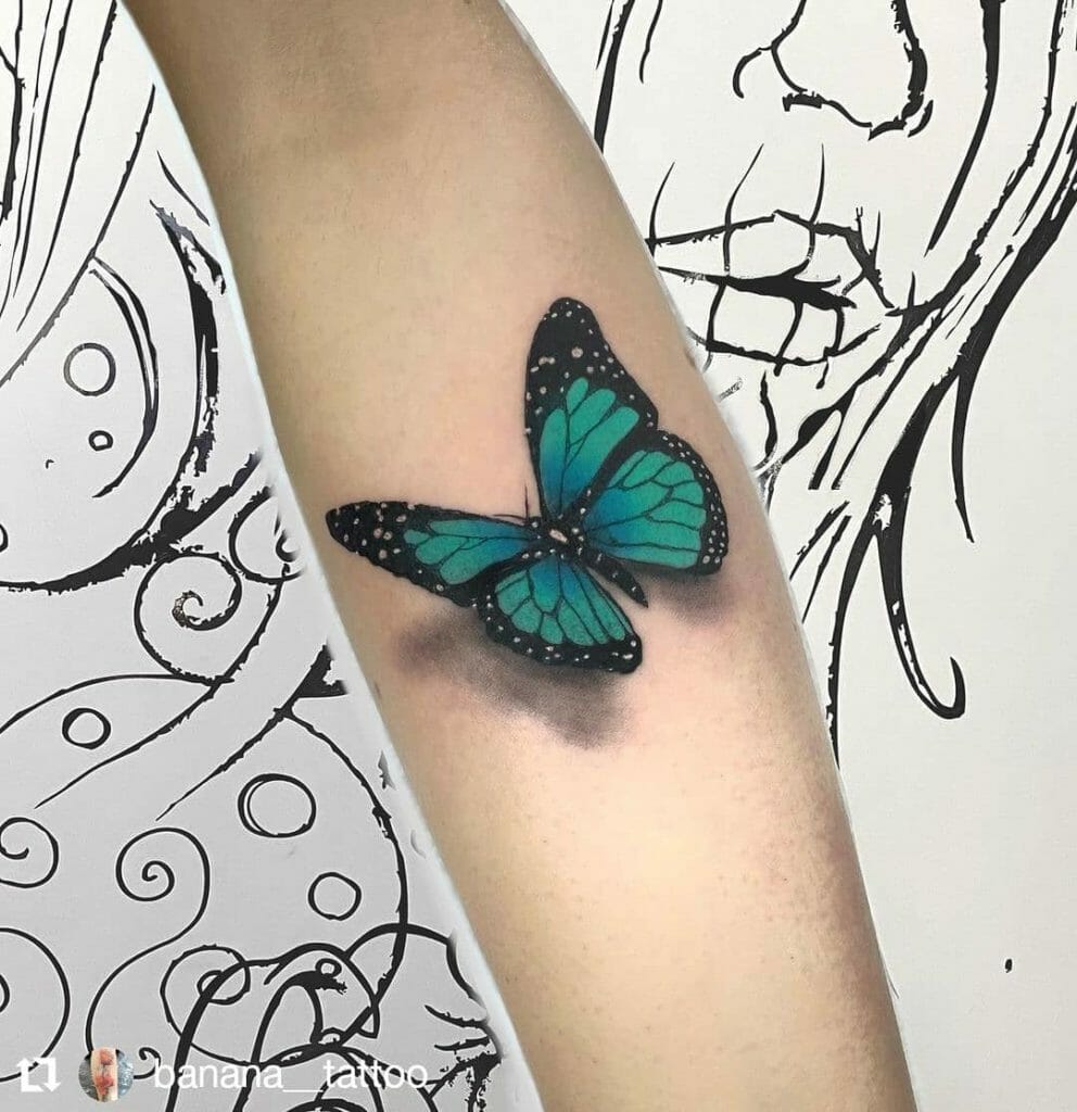 3D Realistic Butterfly Tattoo