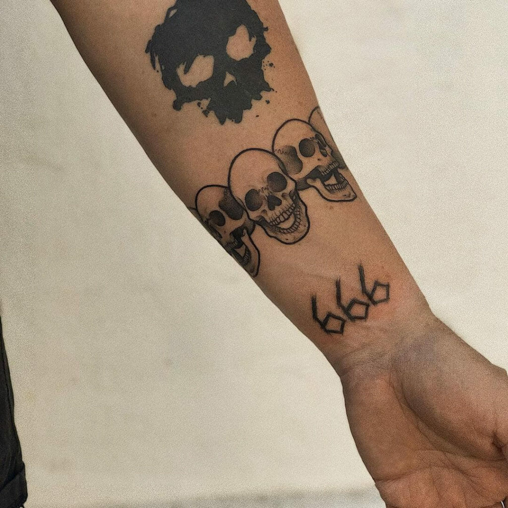 666 Skull Tattoo