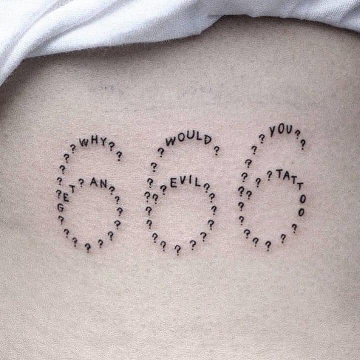 666 Word Design Tattoo