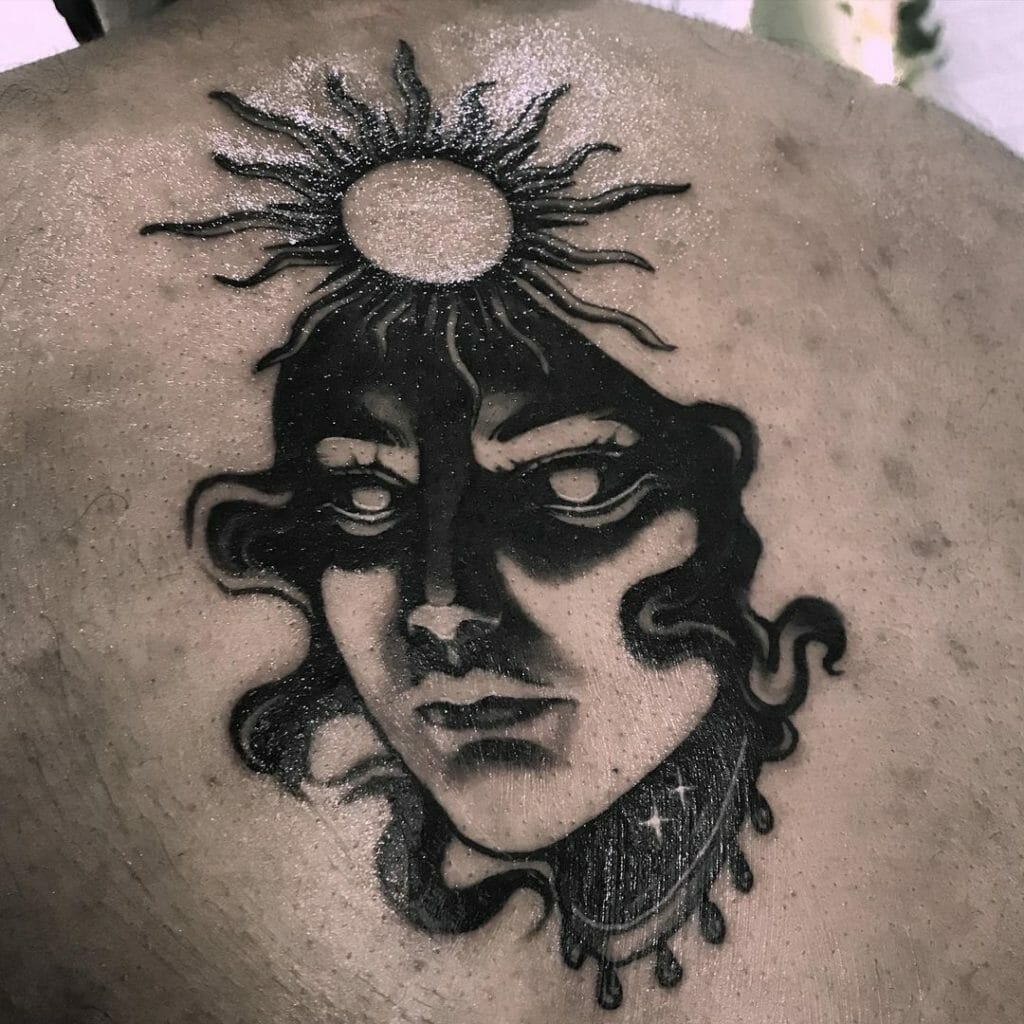 A Lady Wearing The Black Sun Tattoo