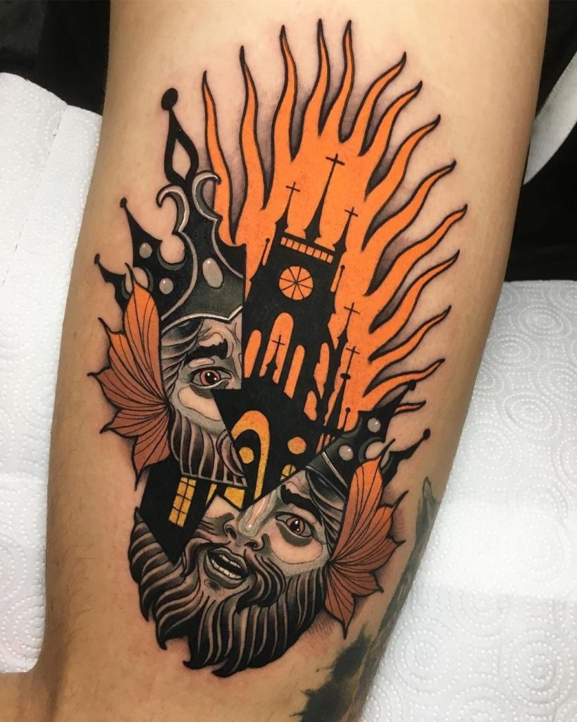 Abstract And Bizarre Castle Tattoo Designs