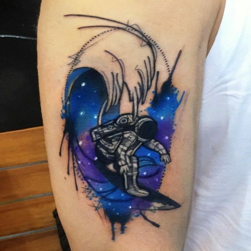 Abstract Astronaut Tattoo Design For The Thrill-Seeker In You 