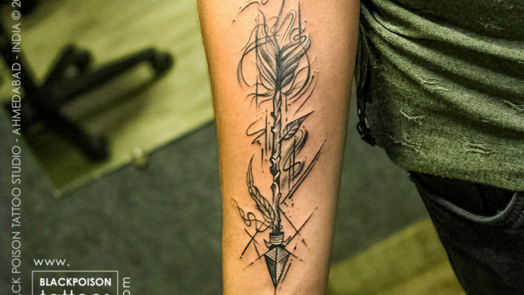 Abstract Broken Arrow Tattoo
