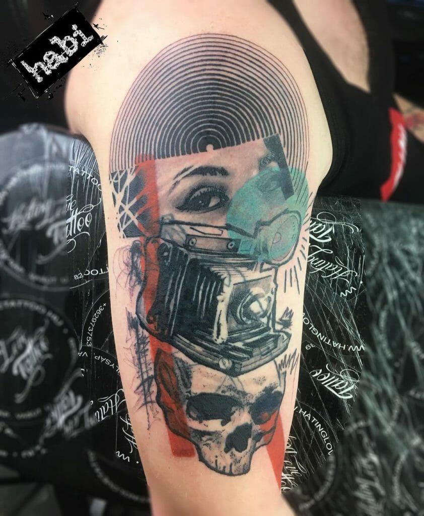 Abstract Camera Tattoo For Your Arm