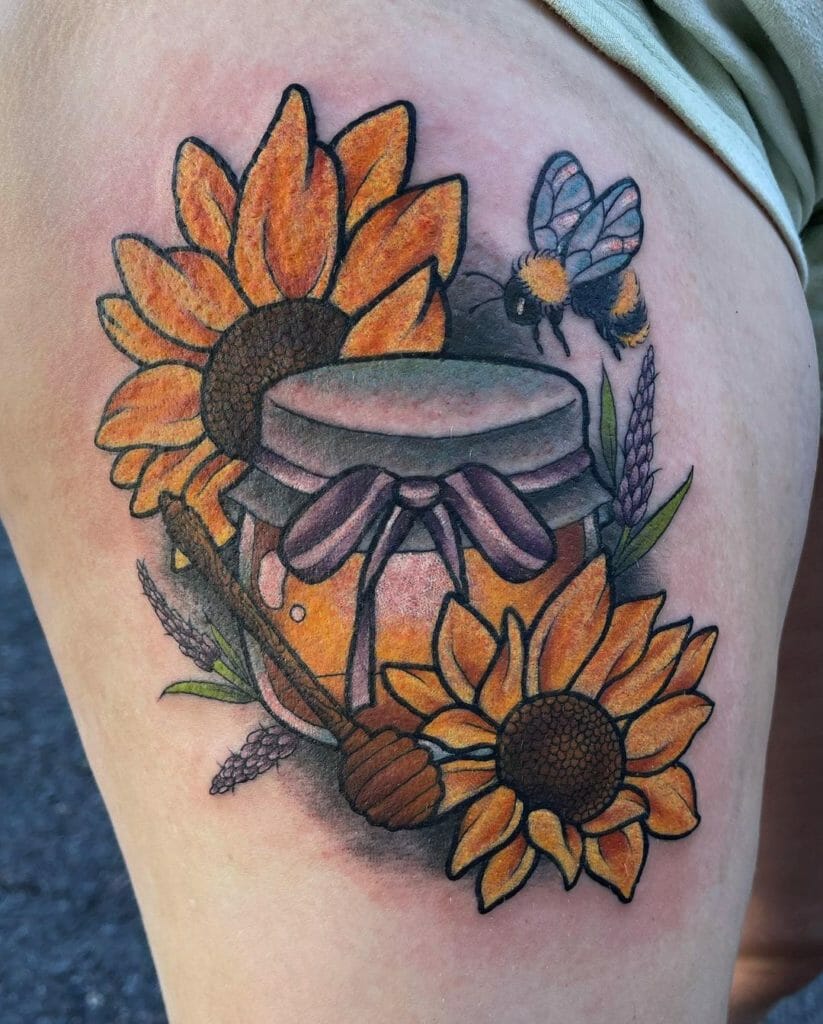 Aesthetic Tattoo of a Honey Pot