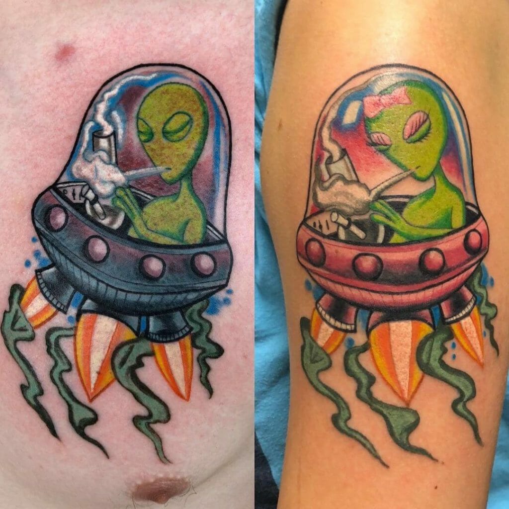 Alien Spaceship Tattoo Designs For Men And Women
