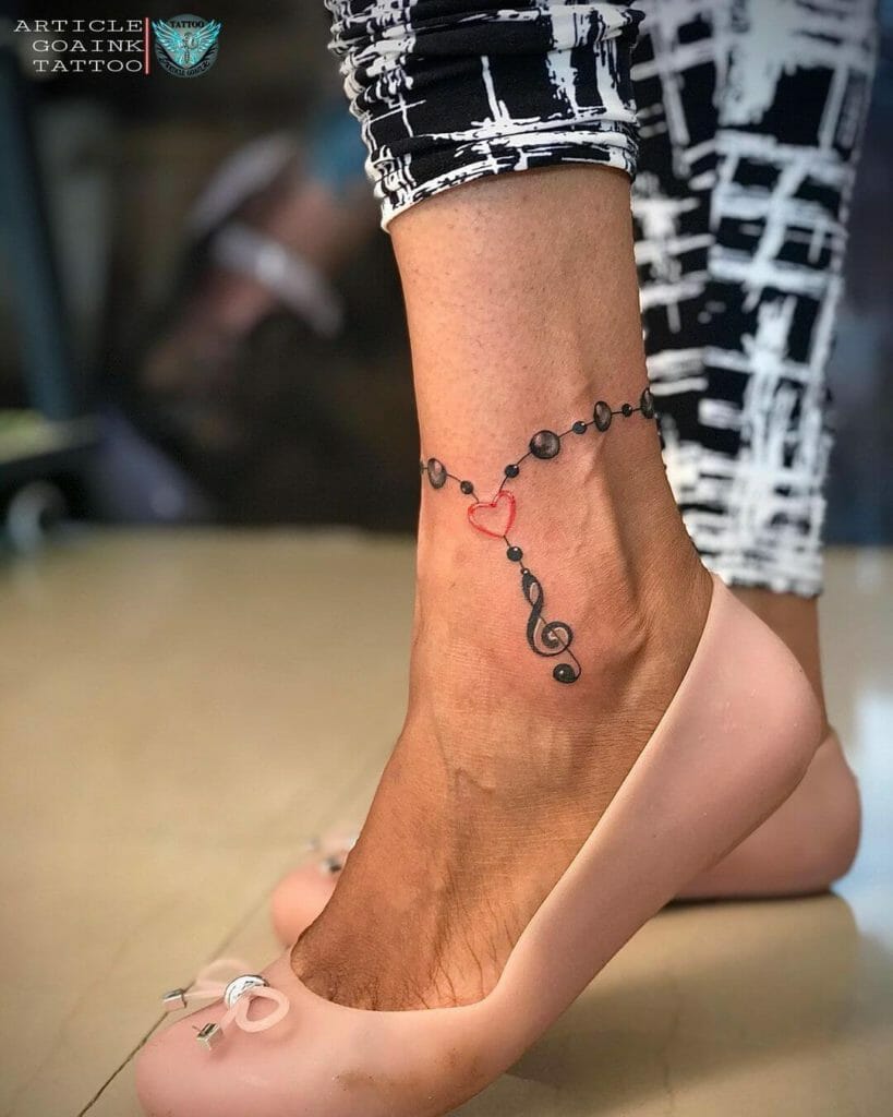 Amazing Anklet Tattoo Ideas For Music Lovers