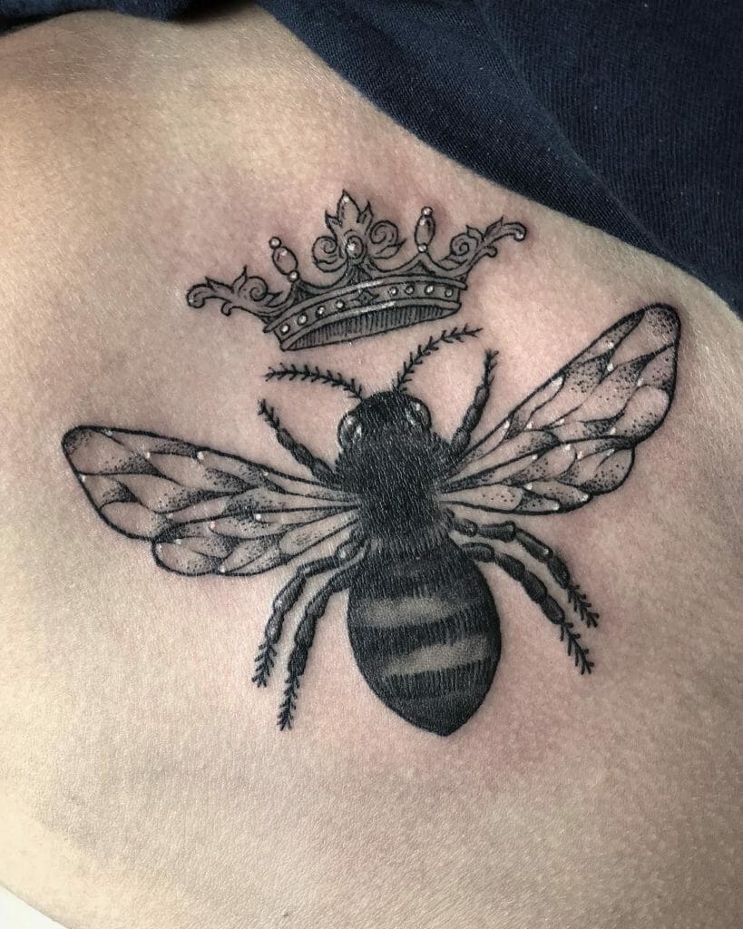 An Elegant Queen Bee Tattoo