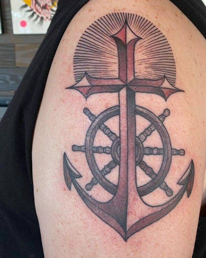 Anchor Tattoos Combined With The Element Of Christianity