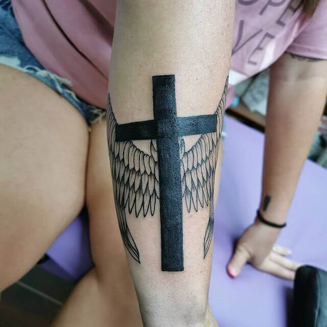 Angel Tattoo Designs With A Cross