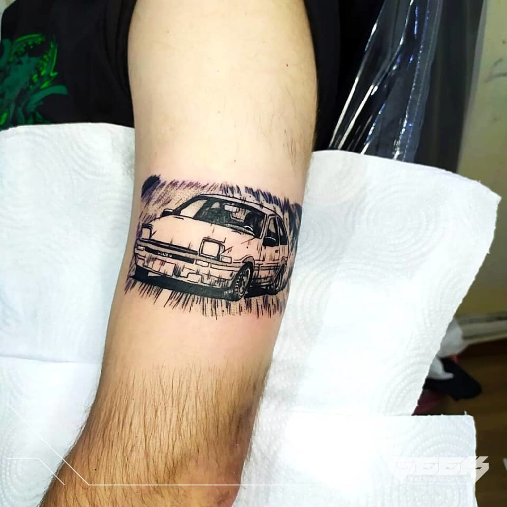 Anime Themed Car Tattoo From The Hugely Popular Anime Initial-D