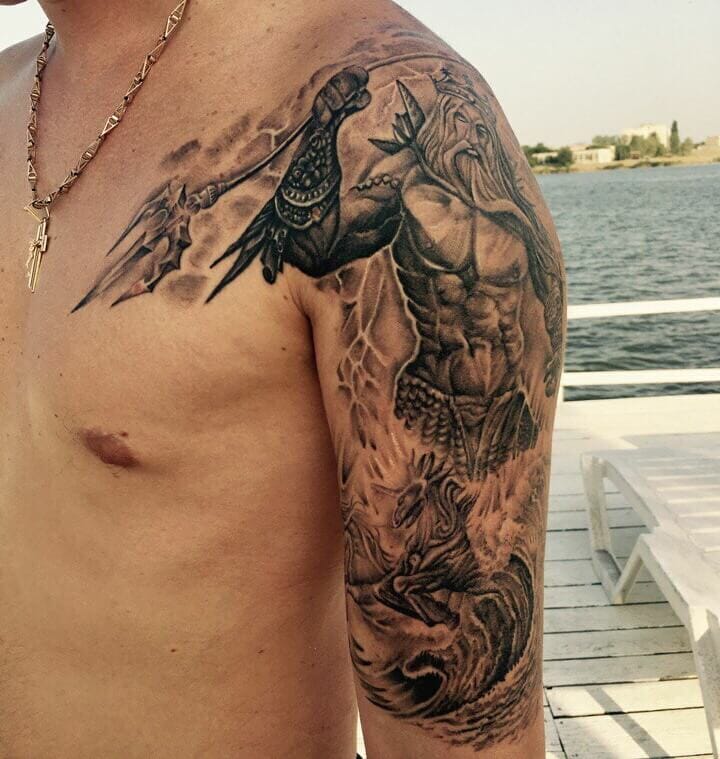 Aquaman Black Gray Tattoo