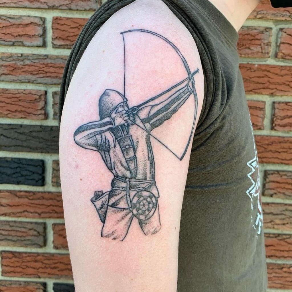 Archer's Stretched Back Bow Tatto 