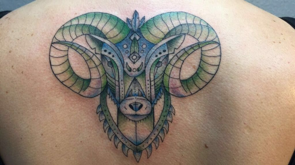 Aries Colored Tattoo