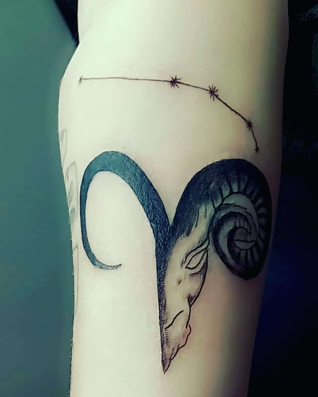 Aries Constellation Tattoo Designs With The Ram