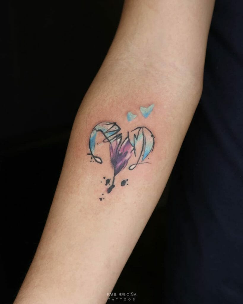 Heart Watercolor Tattoo