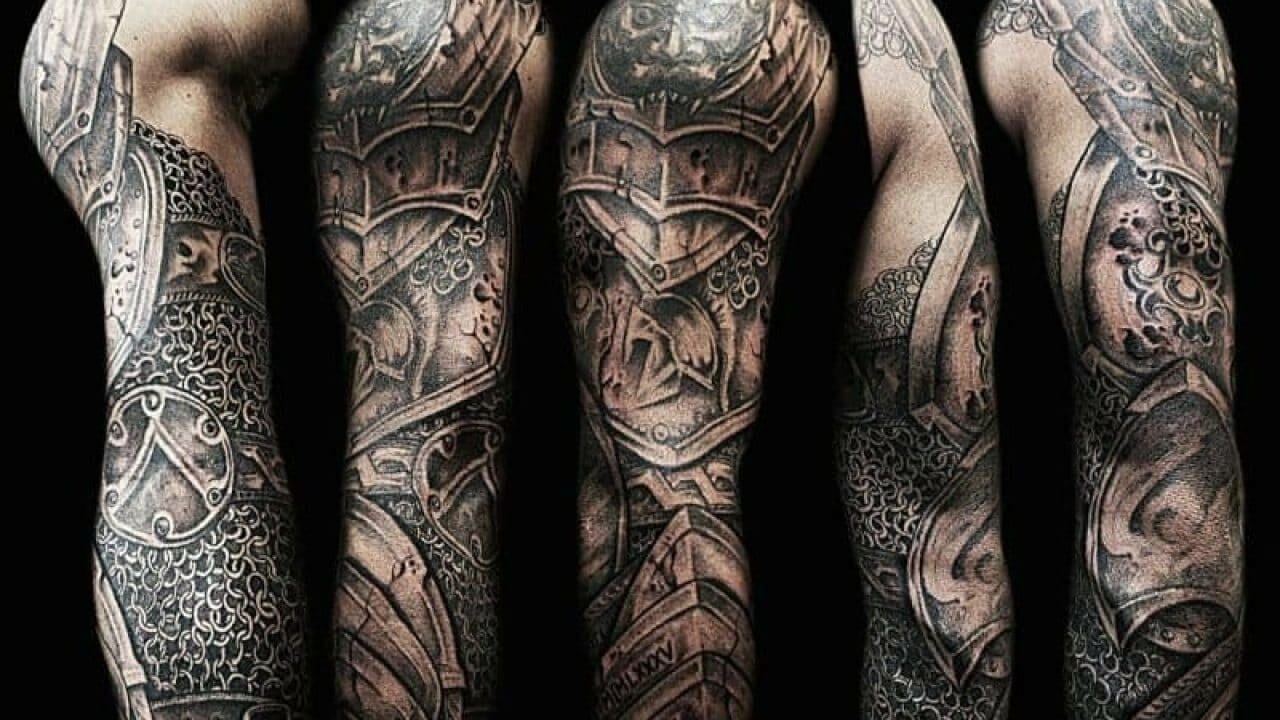4. Viking Armor Sleeve Tattoo - wide 5