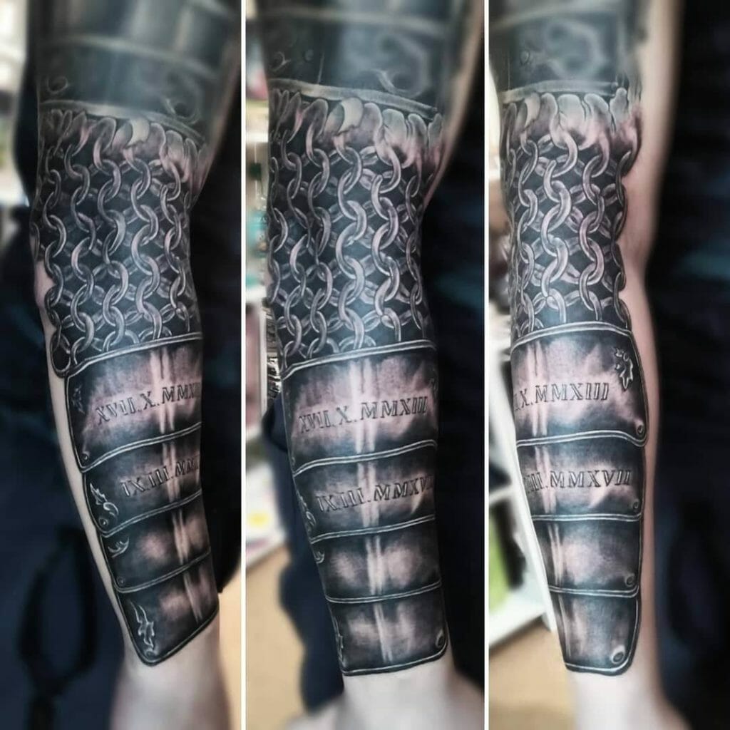 Armor Tattoo With The Chainmail Armor Pattern 