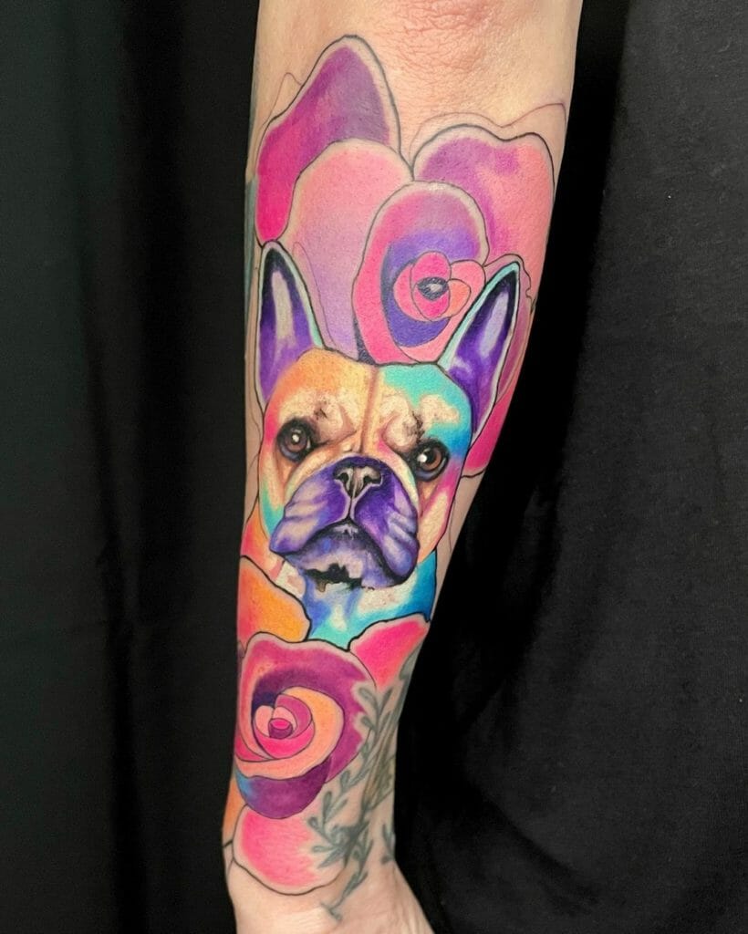 Art Nouveau French Bulldog Tattoo