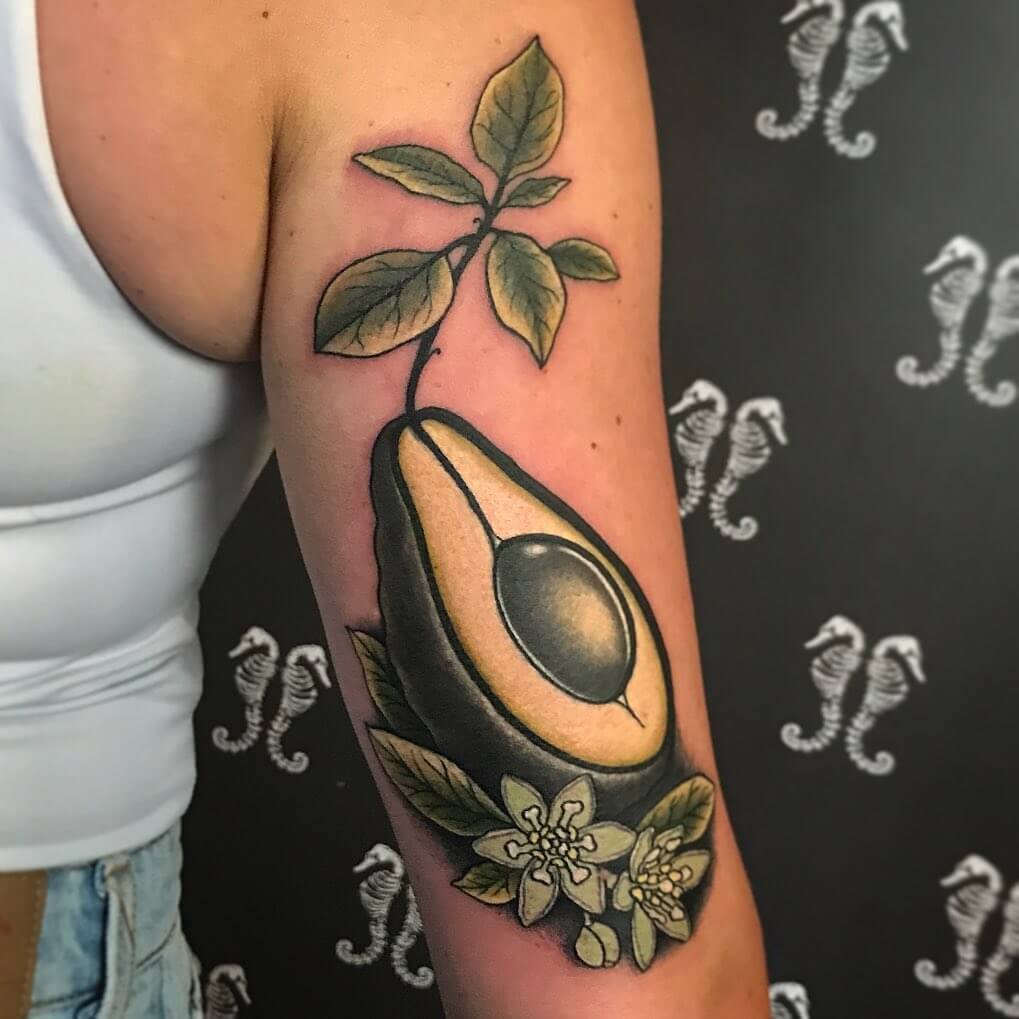 Avocado Tattoo With Branch