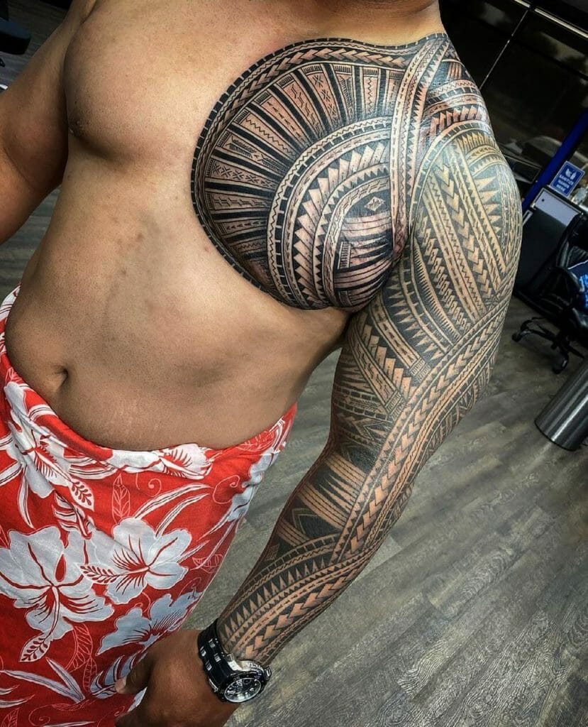 Awesome Full-Size Tribal Sleeve Tattoo For Tribal Tattoo Enthusiasts 
