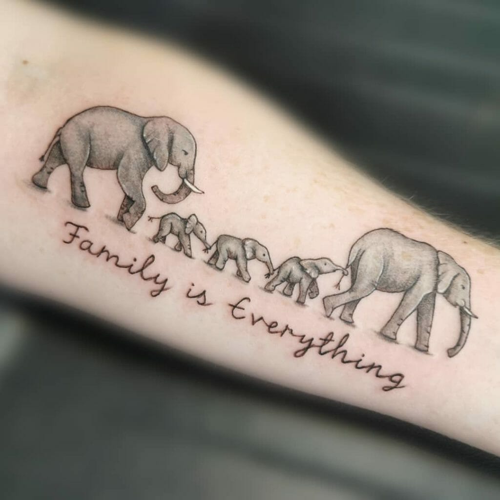 Baby Elephant Family Tattoo Ideas