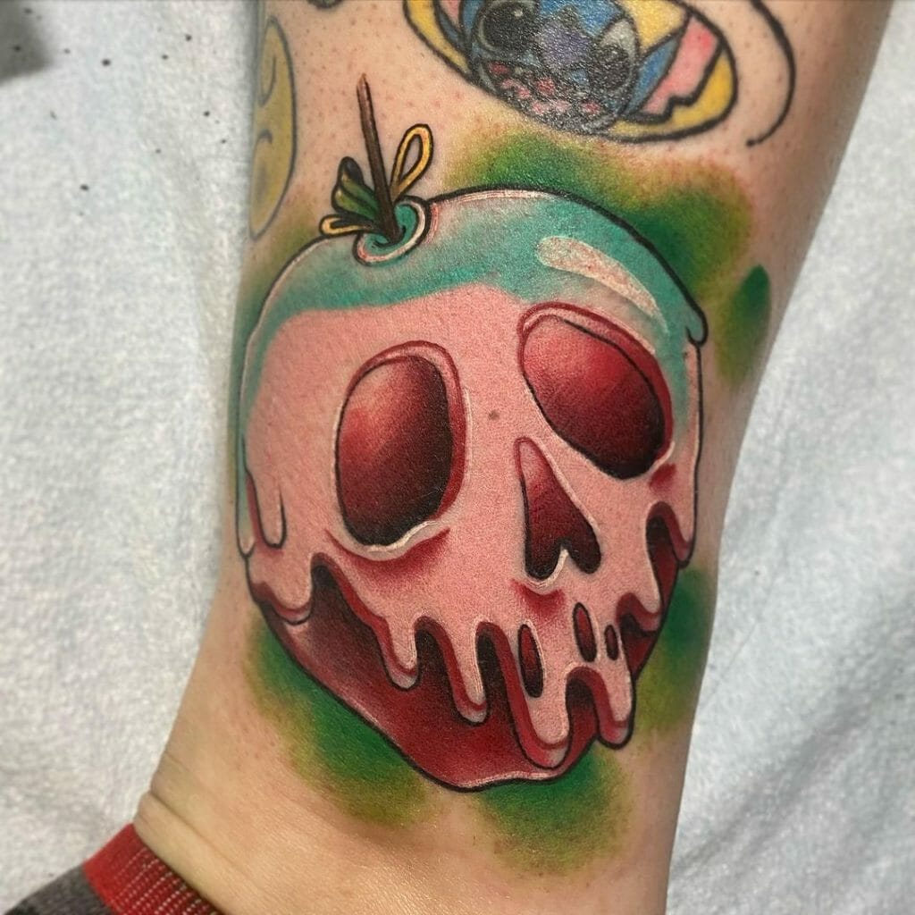 Bad Apple Tattoos With Skull Motif