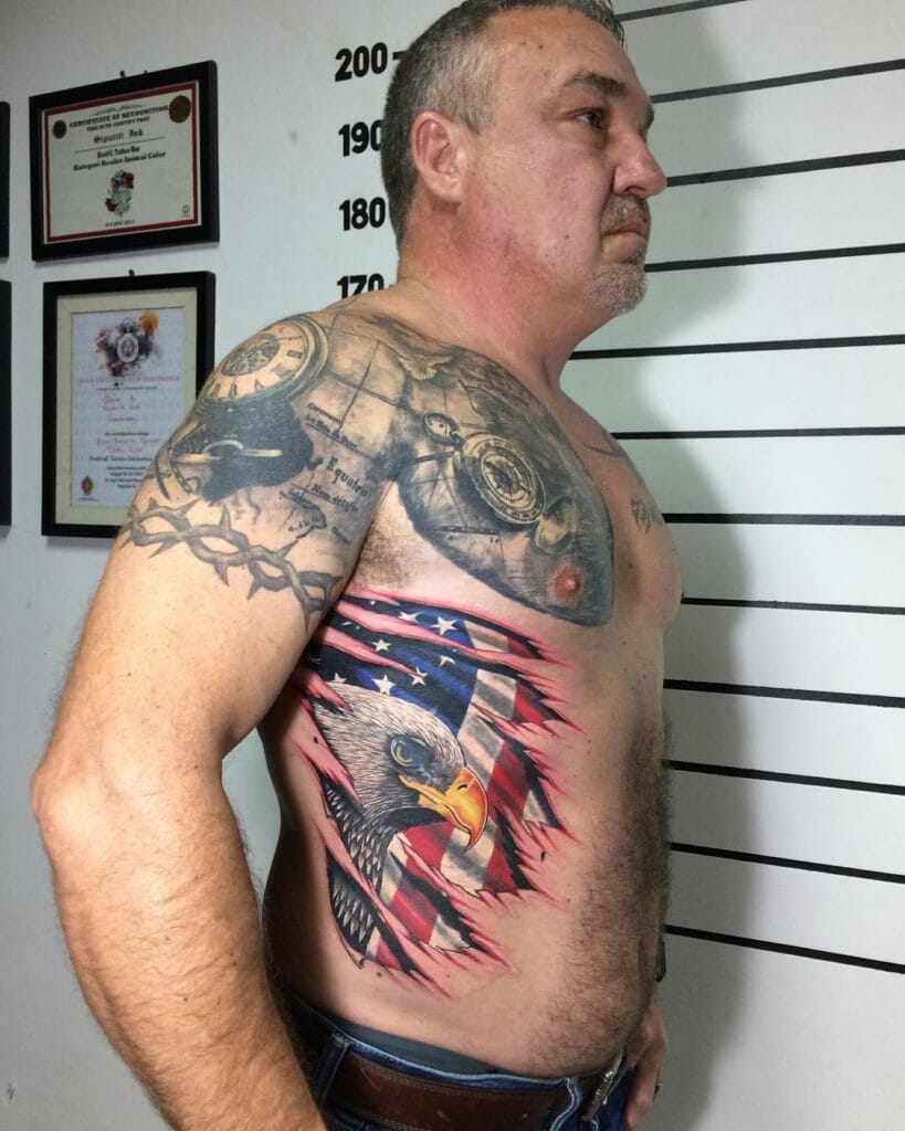 Bald Eagle American Flag Tattoo