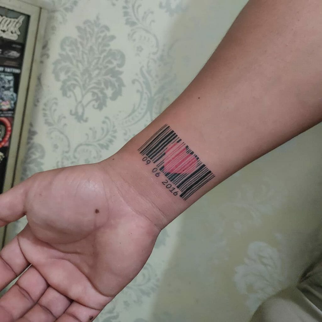 Barcode Heart Tattoo