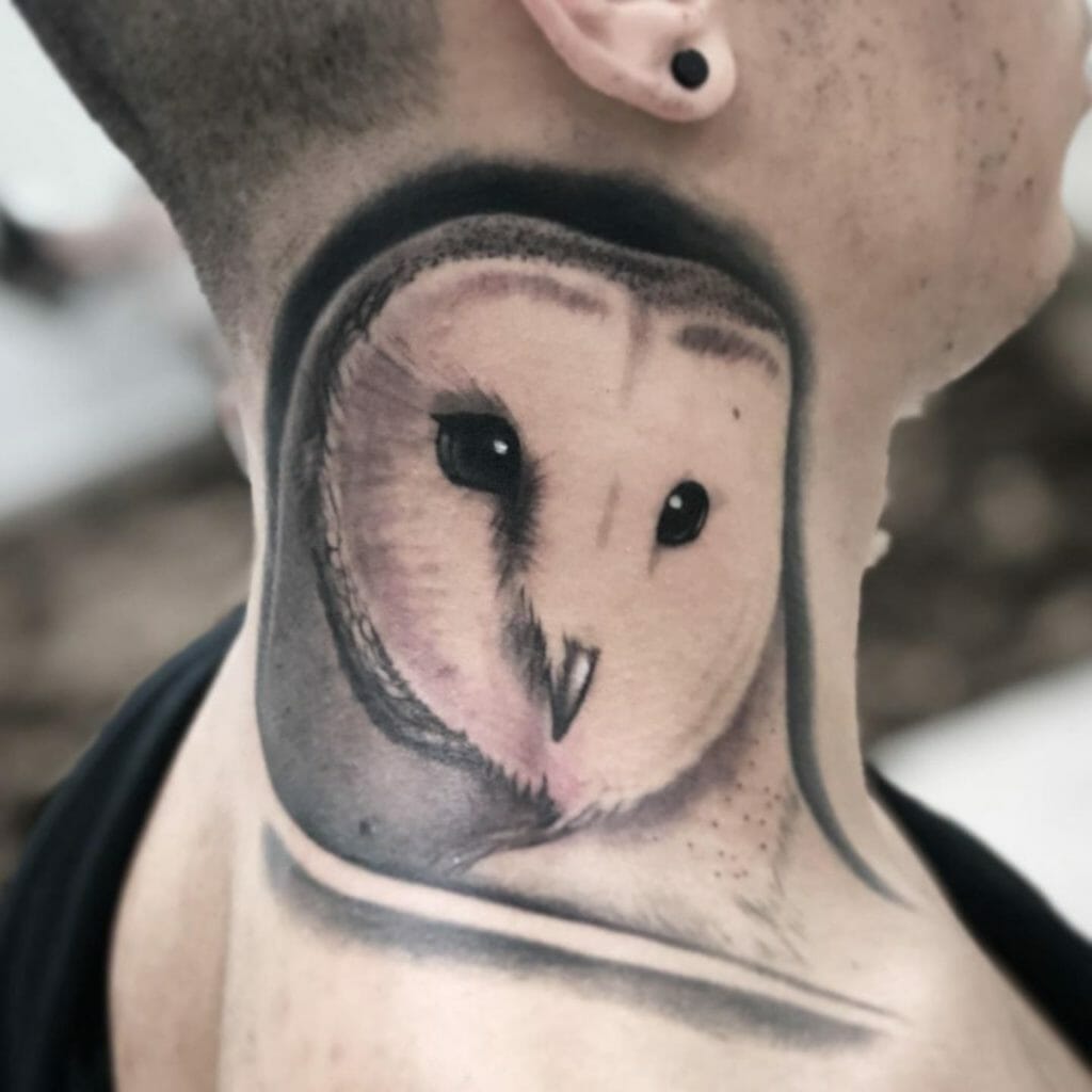 Barn Owl Face Tattoo Ideas