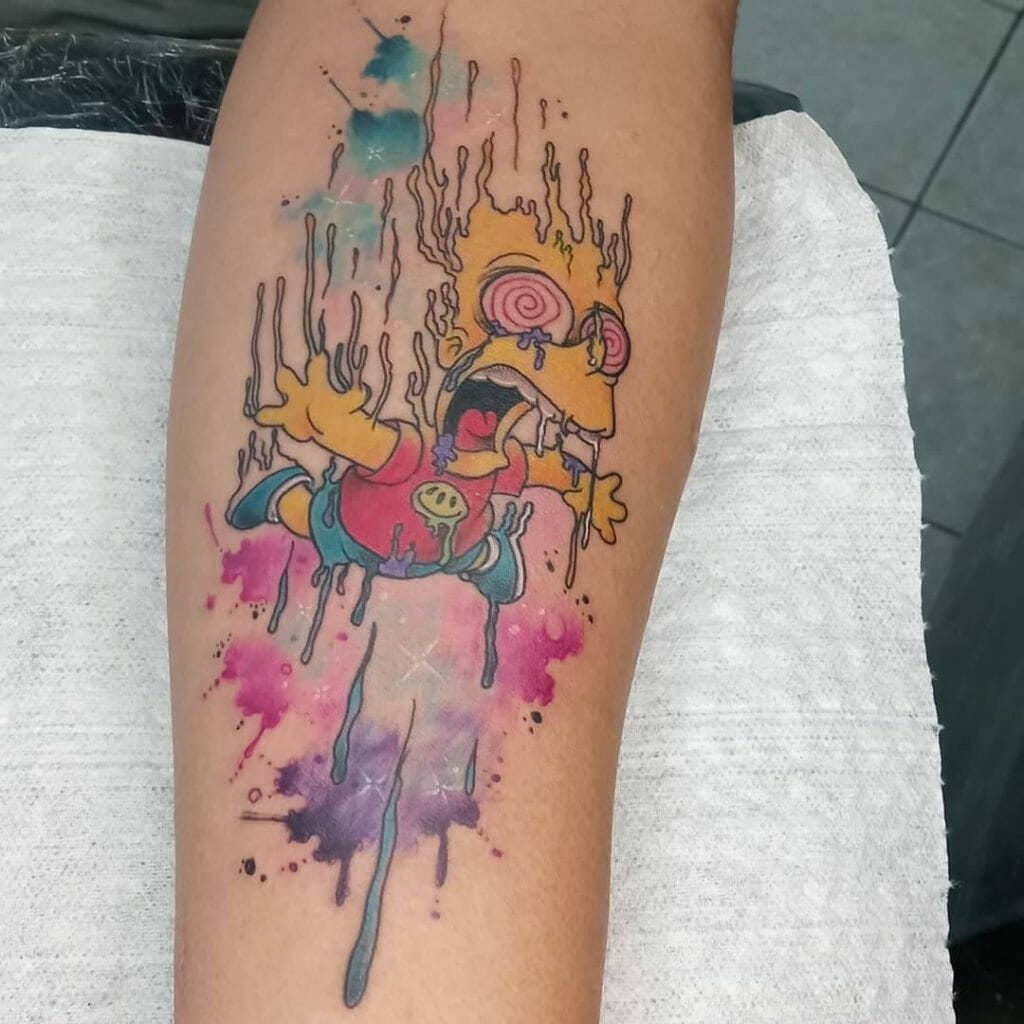Bart Watercolor Tattoo For Your Aesthetics