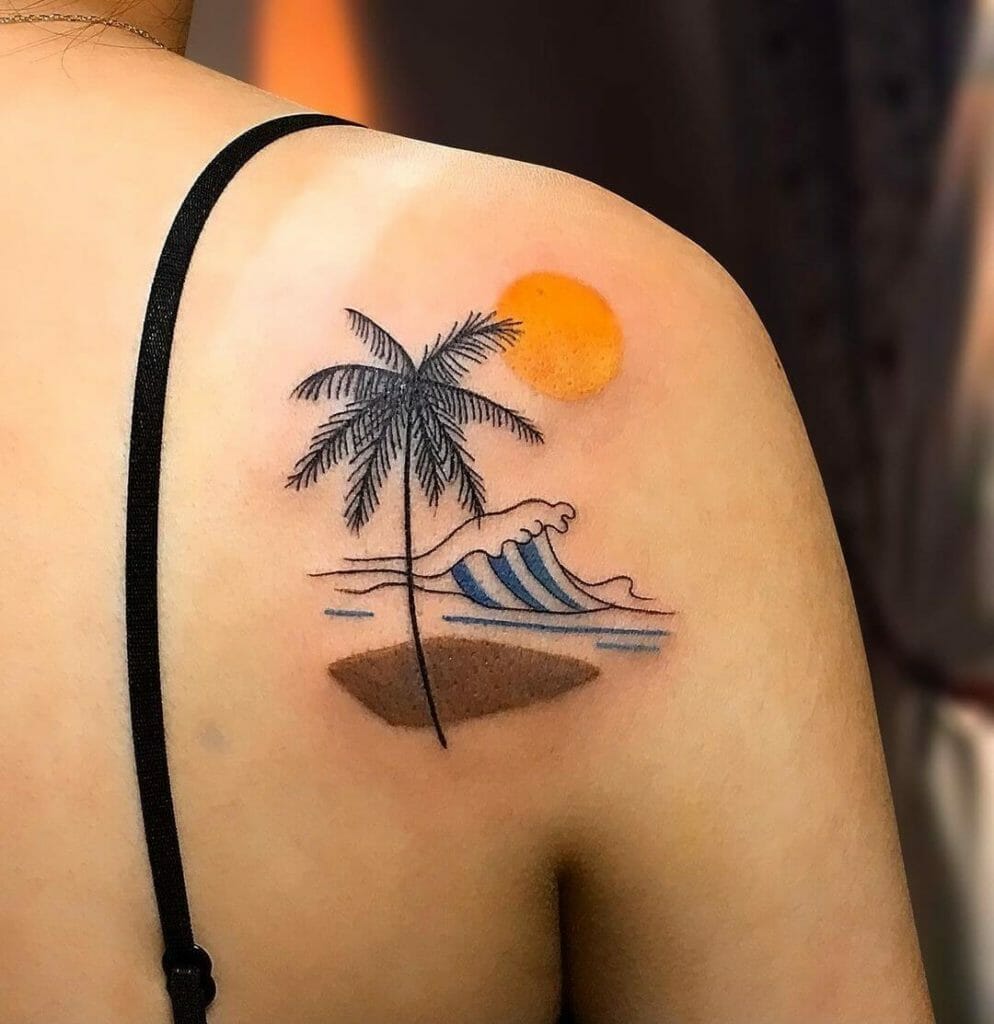 Beach And Wave Tattoo