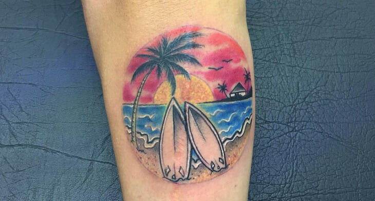 113 Awesome Beach Tattoos for Men [2024 Inspiration Guide]